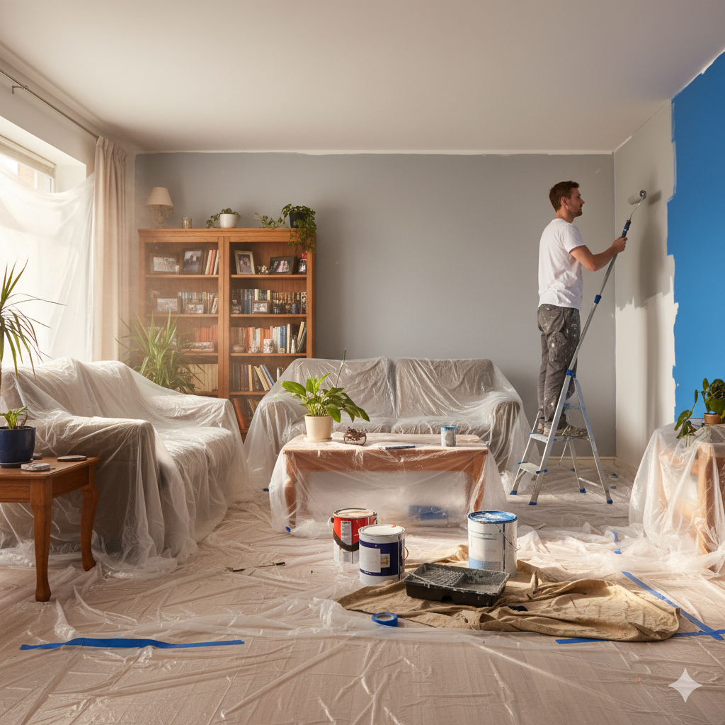 Ev boyası ve boya badana çalışması